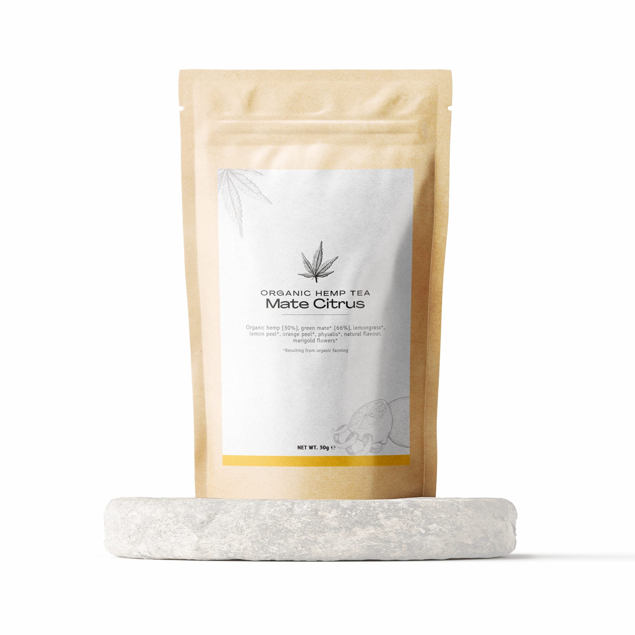 Biologische Hennep Mate Citrus Kruidenthee 30g - Puur Extract CBD