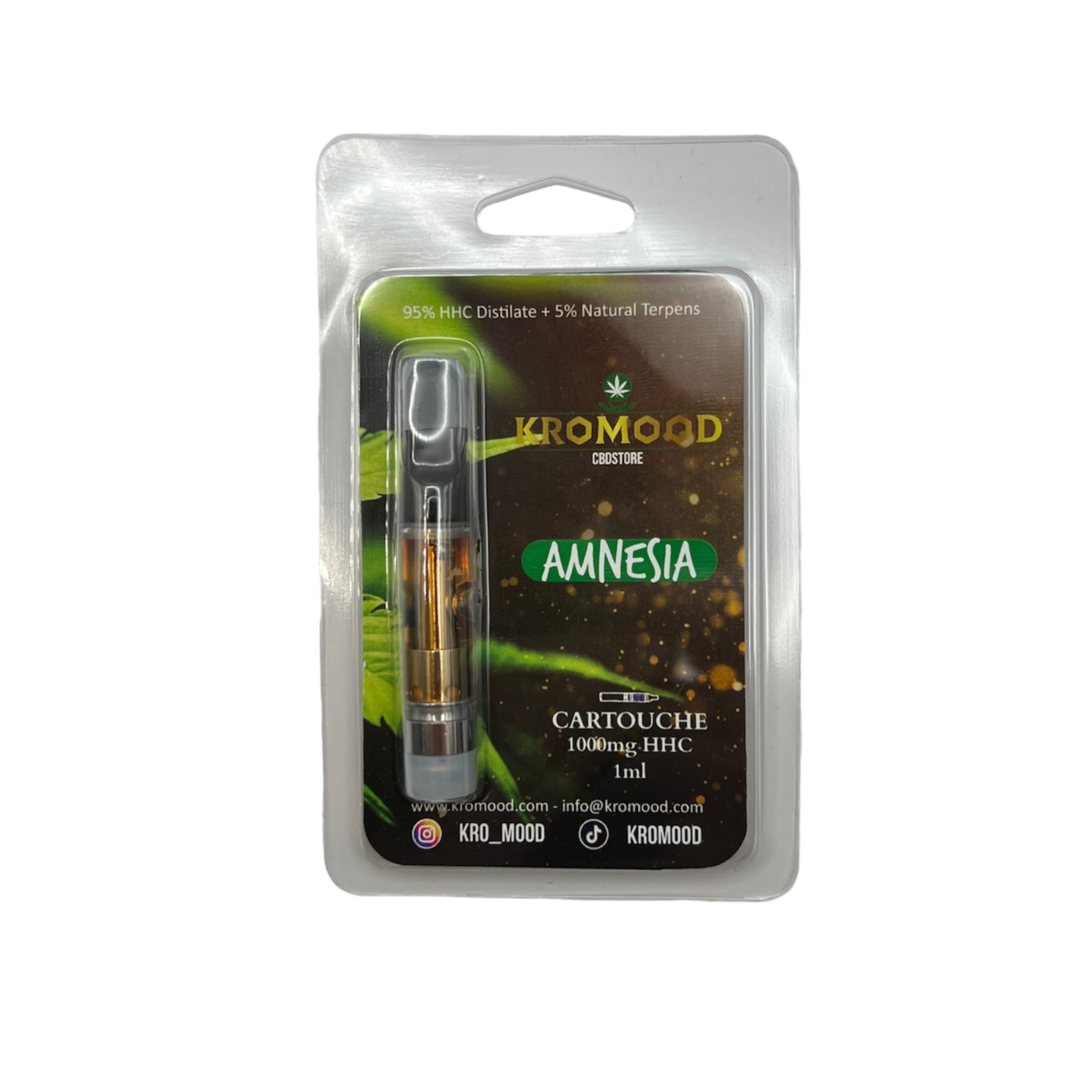 KroMood Cartouche (Dab Pen) de HHC - Amnesia - 95% HHC/1000MG - 600 bouffées