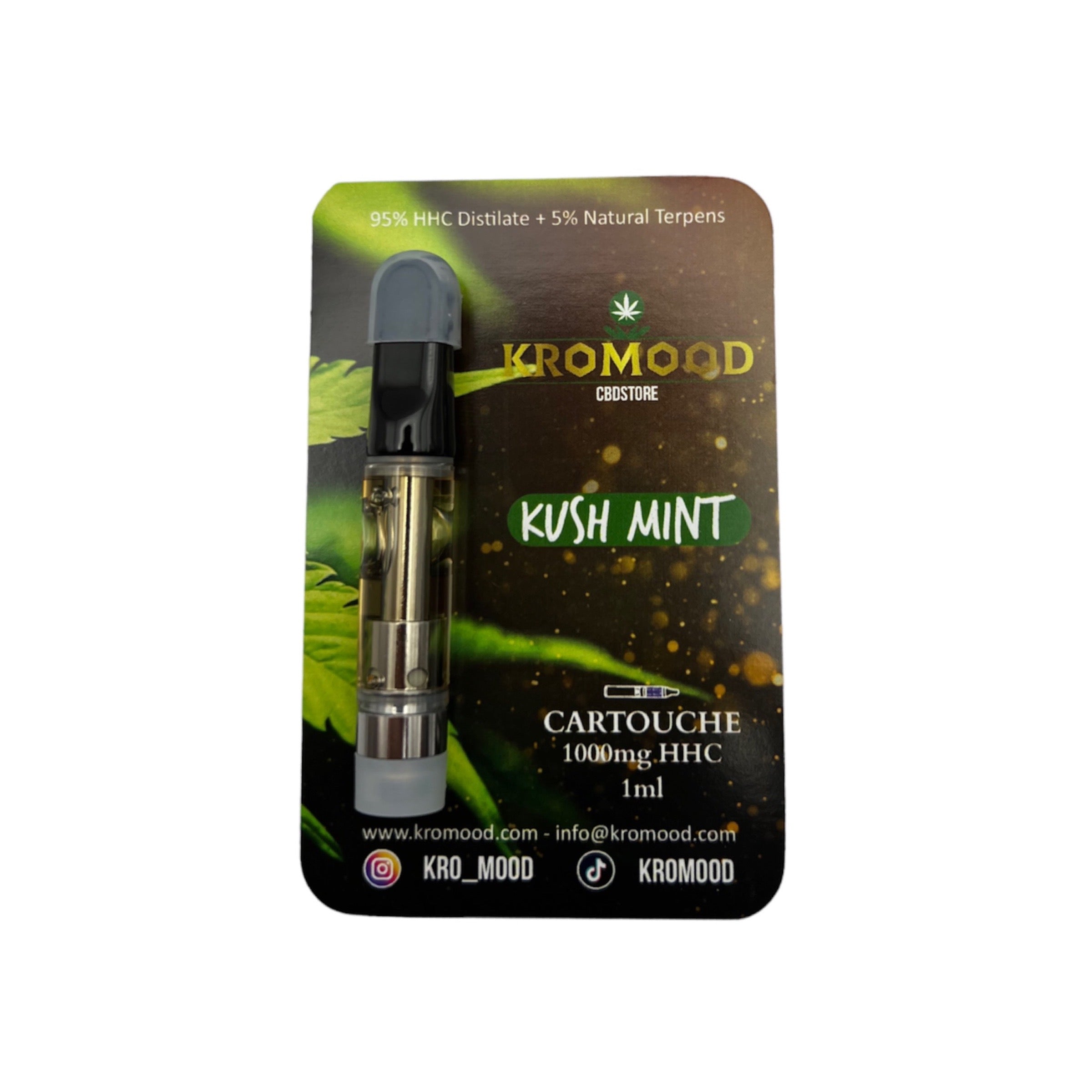 KroMood Cartridge (Dab Pen) van HHC - Kush Mint - 95% HHC/1000MG - 600 trekjes