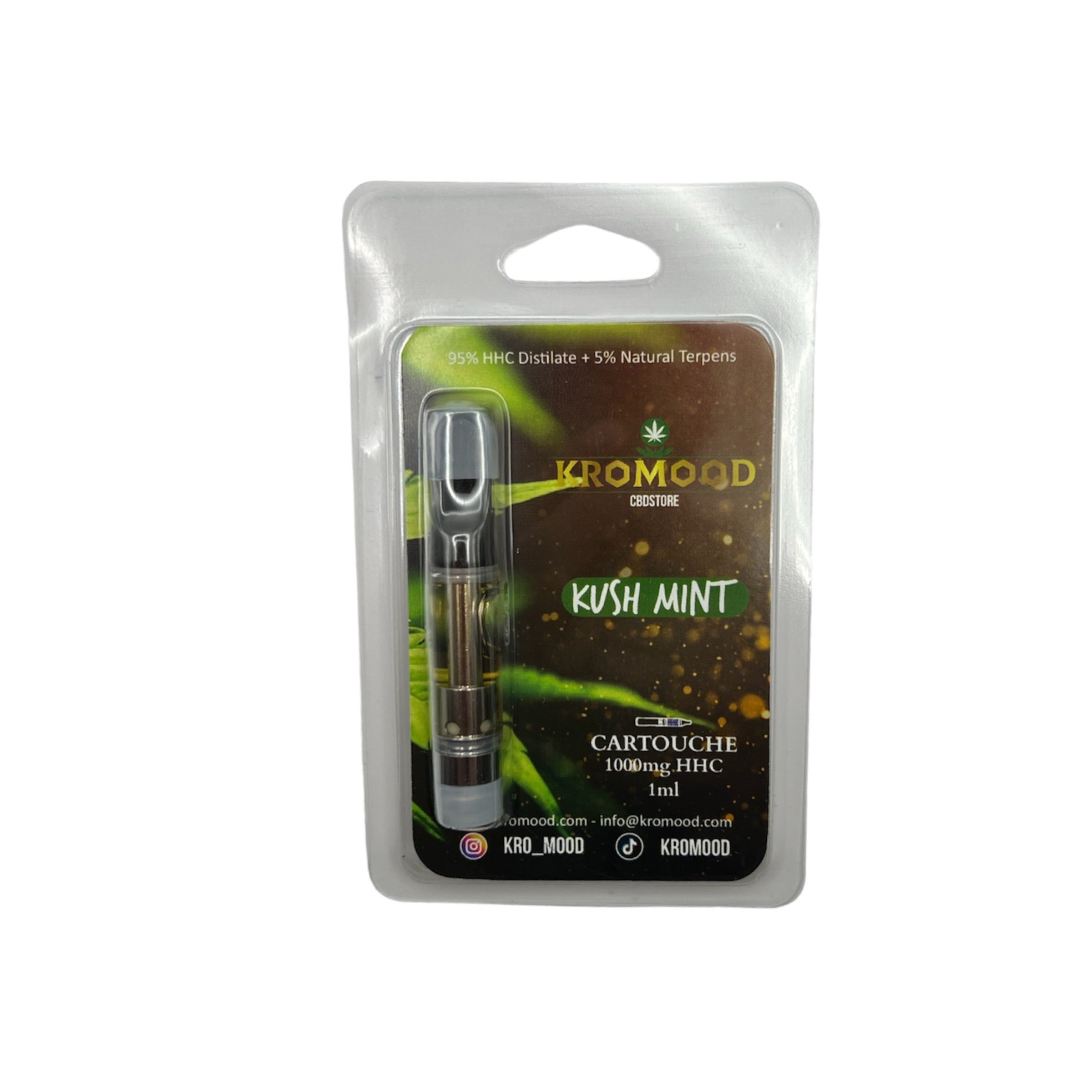 KroMood Cartridge (Dab Pen) of HHC - Kush Mint - 95% HHC/1000MG - 600 puffs