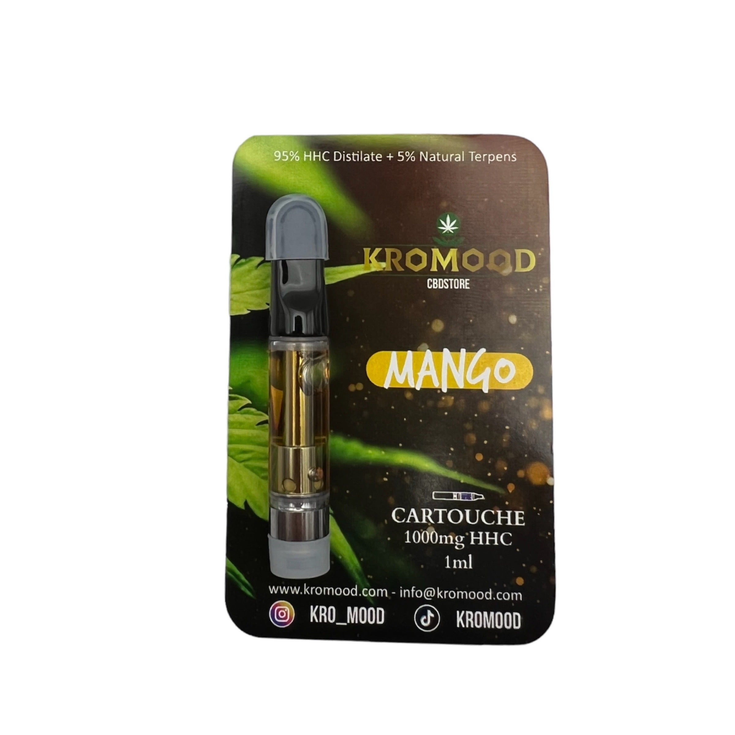 KroMood Cartouche (Dab Pen) de HHC - Mango - 95% HHC/1000MG - 600 bouffées