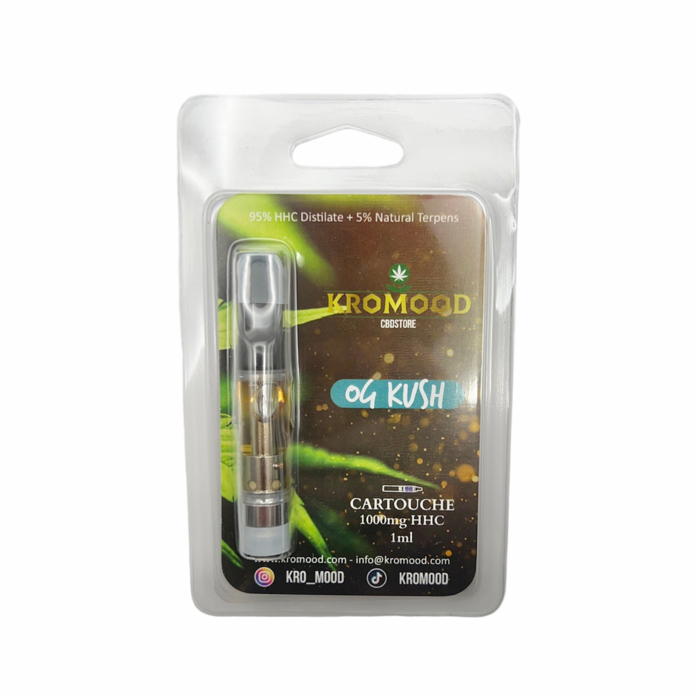 KroMood Cartridge (Dab Pen) of HHC - Og Kush - 95% HHC/1000MG - 600 puffs