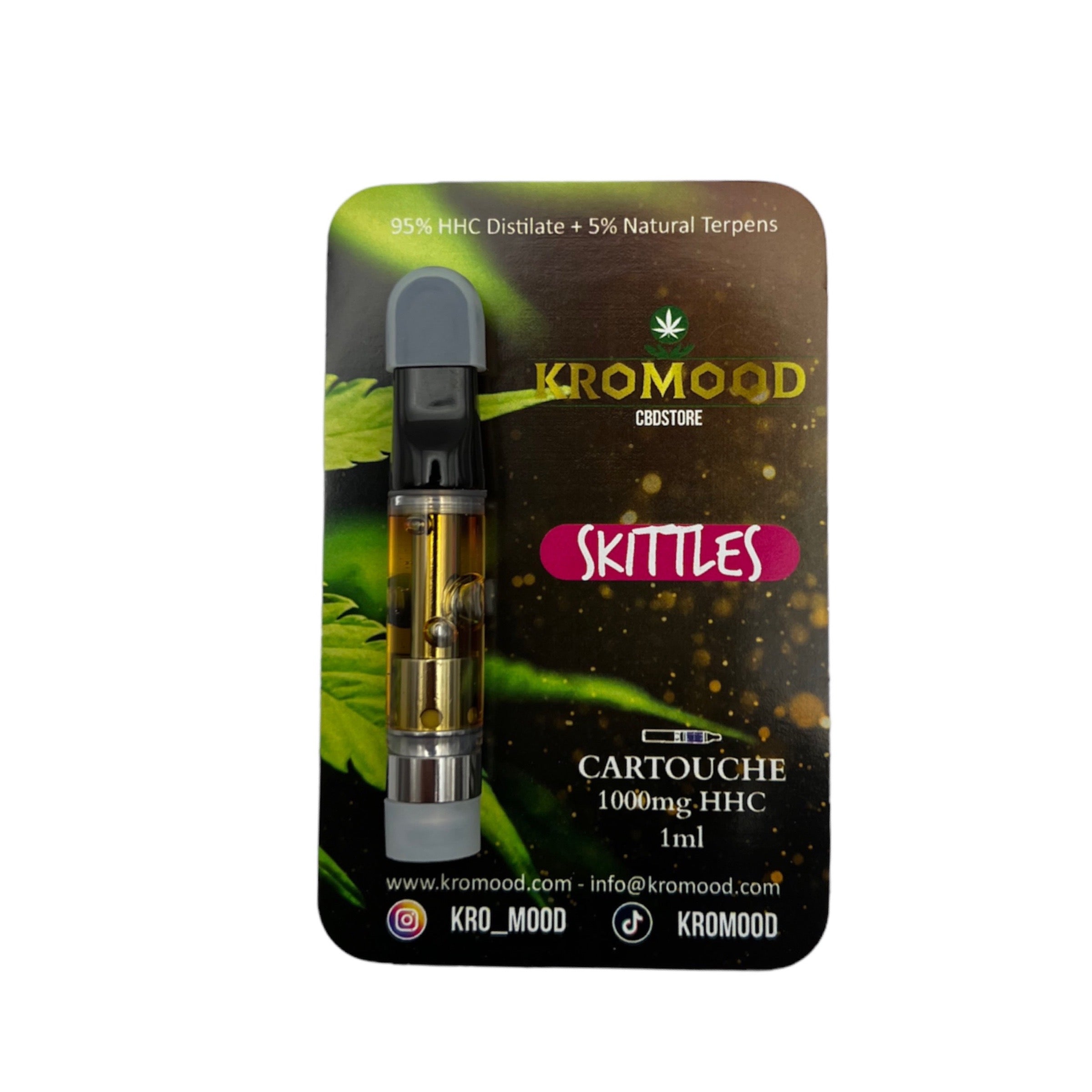 KroMood Cartridge (Dab Pen) of HHC - Skittles - 95% HHC/1000MG - 600 puffs