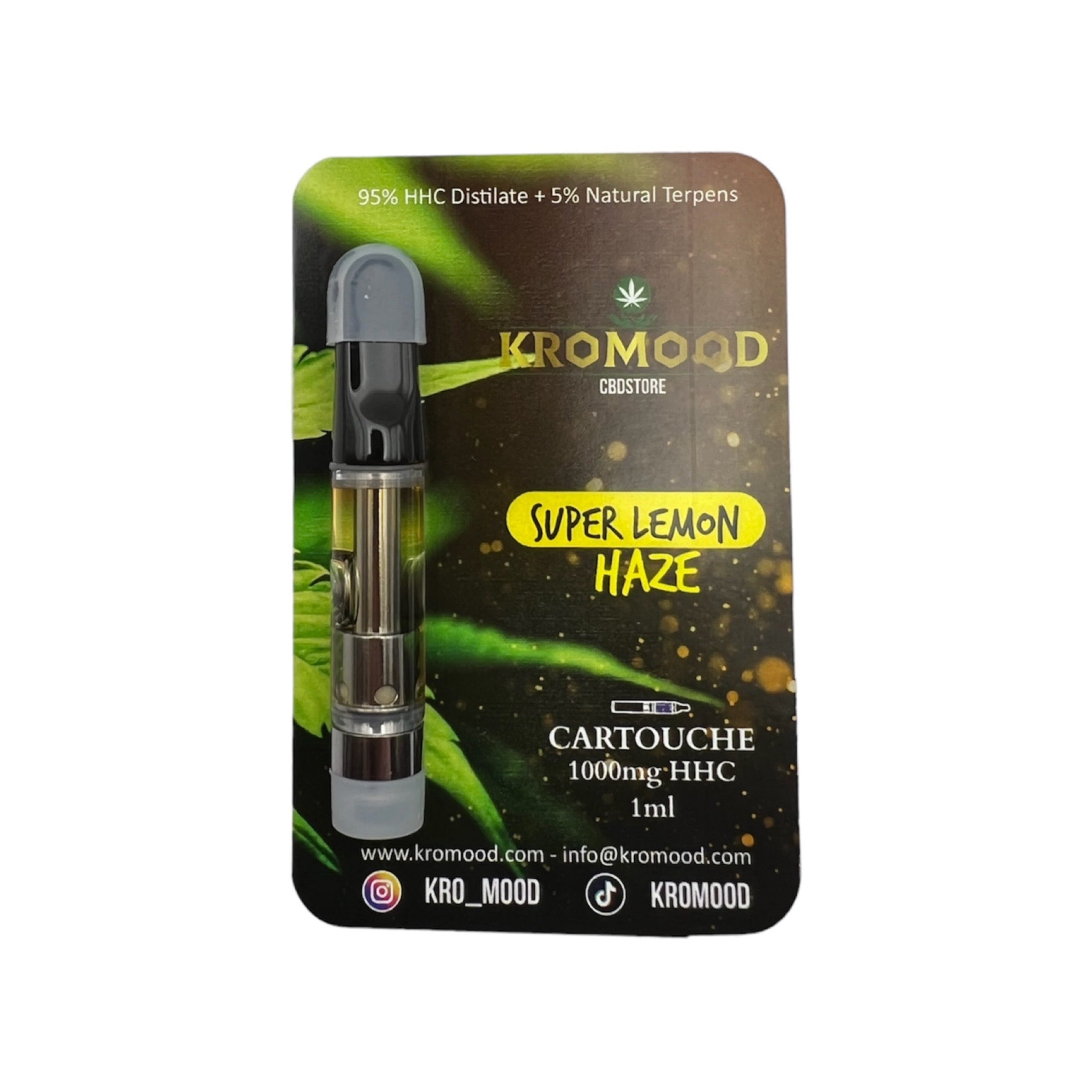 KroMood Cartridge (Dab Pen) van HHC - Super Lemon Haze - 95% HHC/1000MG - 600 trekjes
