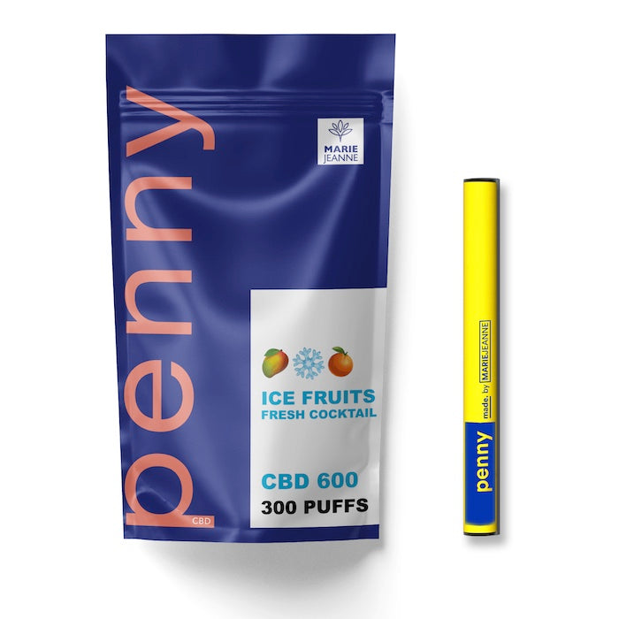 Marie-Jeanne - 6% CBD Disposable Puff/Pods - Penny Ice Fruits - 600MG - 300 Puffs