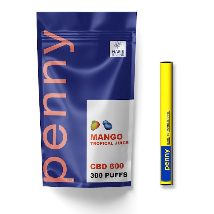 Marie-Jeanne - Puff/Pods Jetable CBD 6% - Penny Mango - 600MG - 300 Bouffées